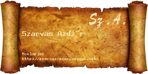 Szarvas Azár névjegykártya